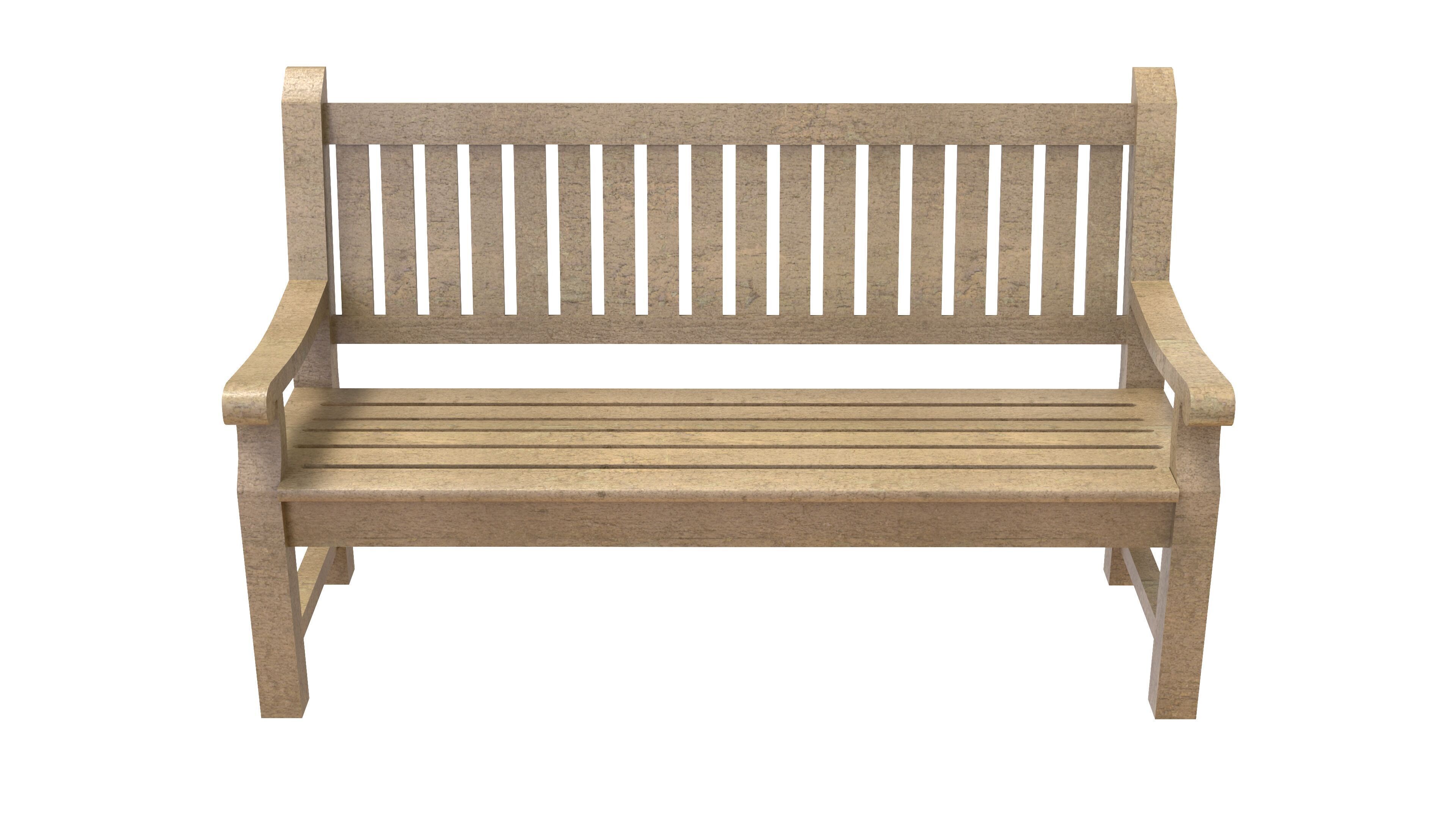 Garden Bench 3D Model Set Low-poly 3D model_2