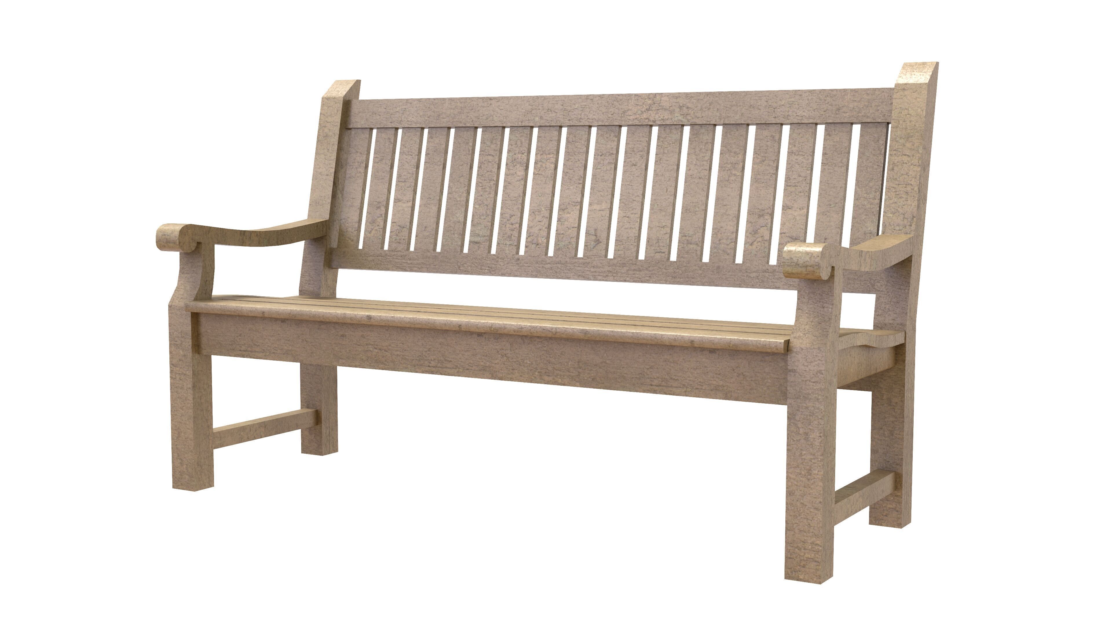 Garden Bench 3D Model Set Low-poly 3D model_9