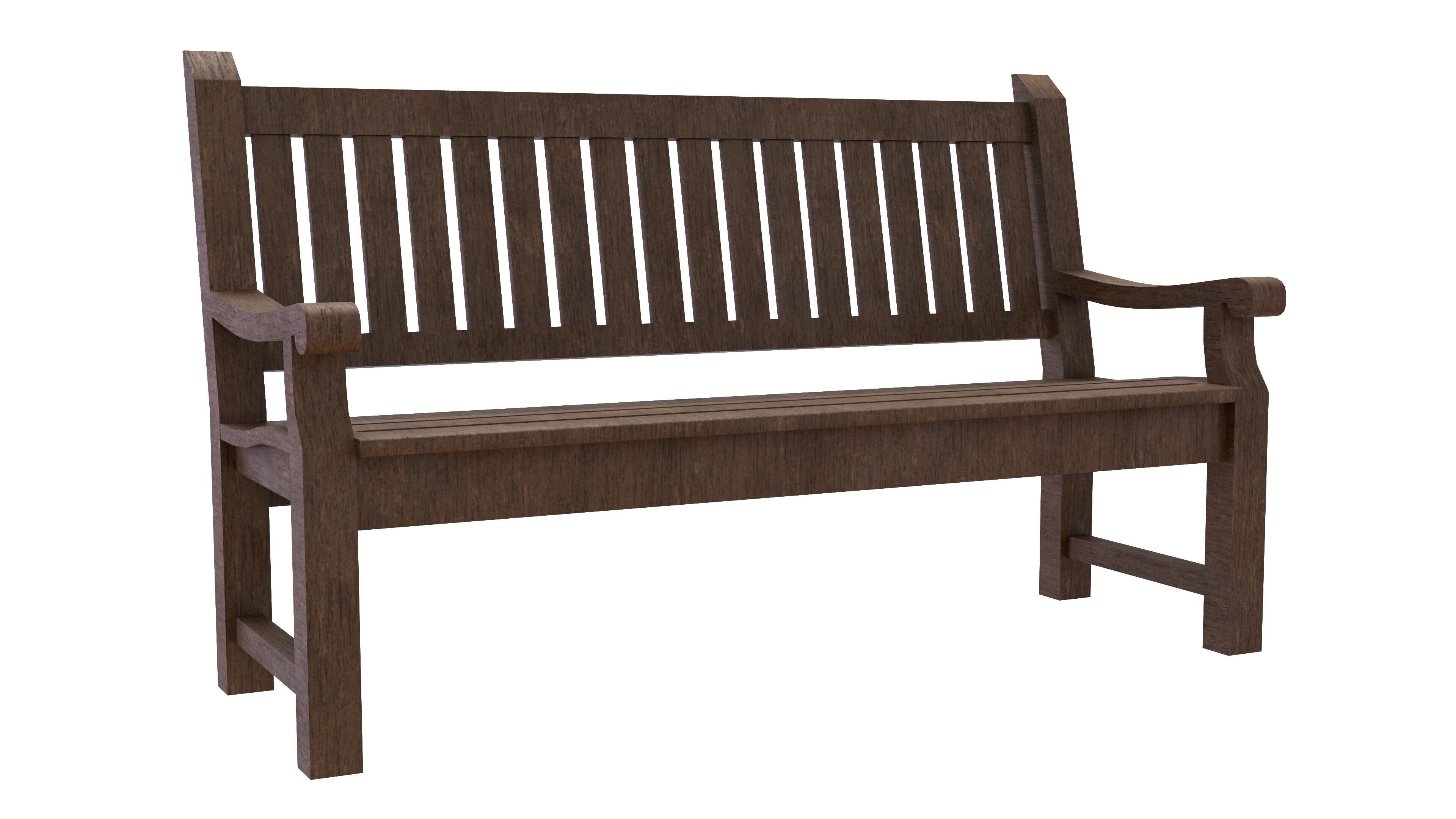 Garden Bench 3D Model Set Low-poly 3D model_6