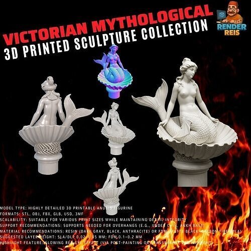 Little Mermaid Statue 3D model
