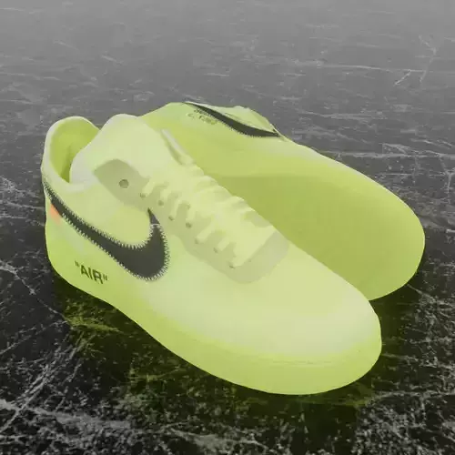 NIKE AIR FORCE 1 LOW VOLT YELLOW 3D SHOES
