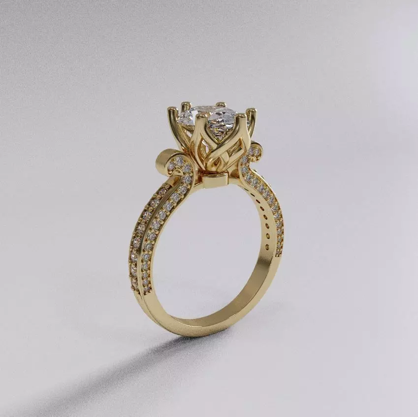 Engagement ring 21 3D print model_0