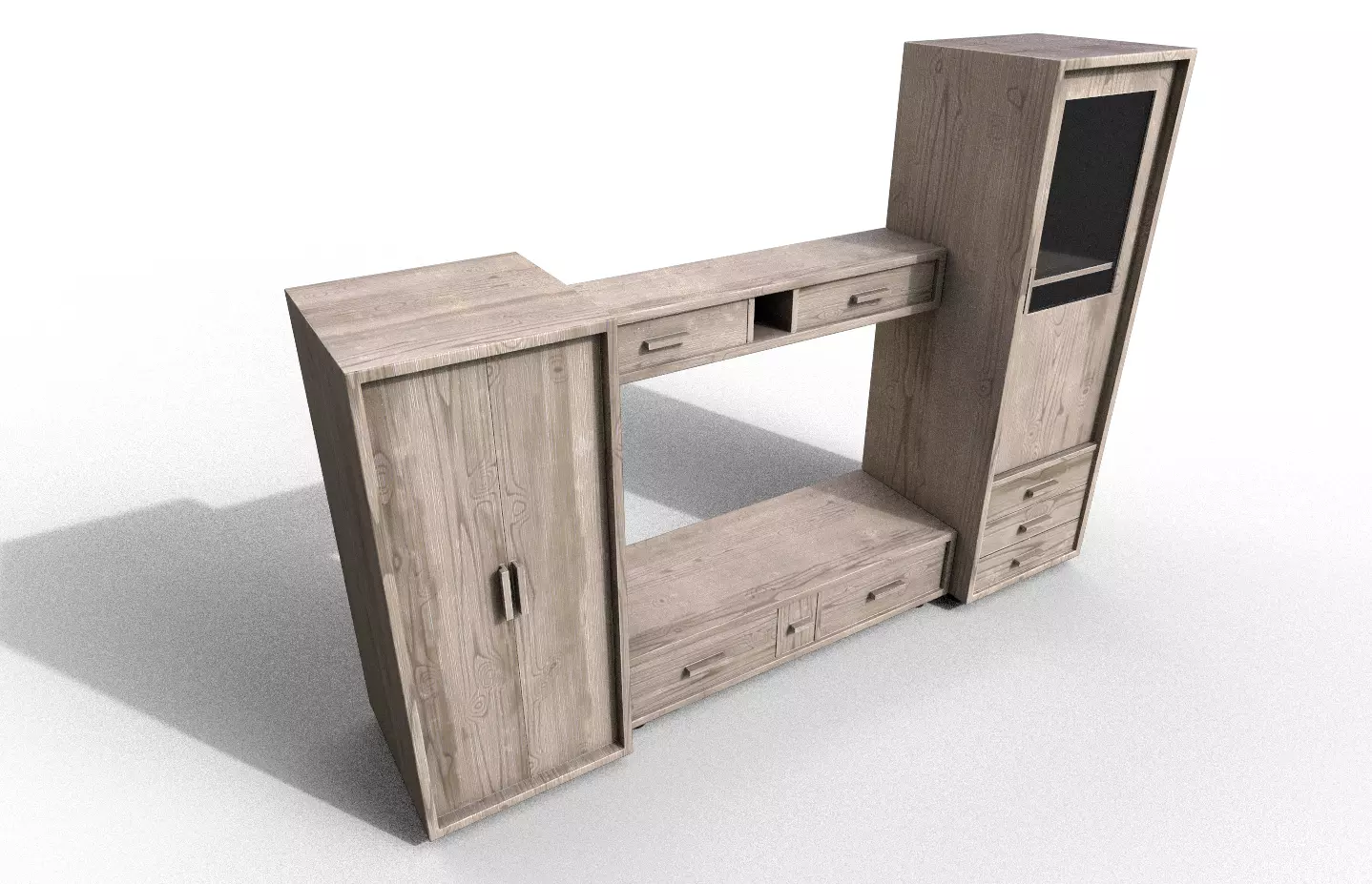 Set Modern Furniture 3D Model Low-poly 3D model_0