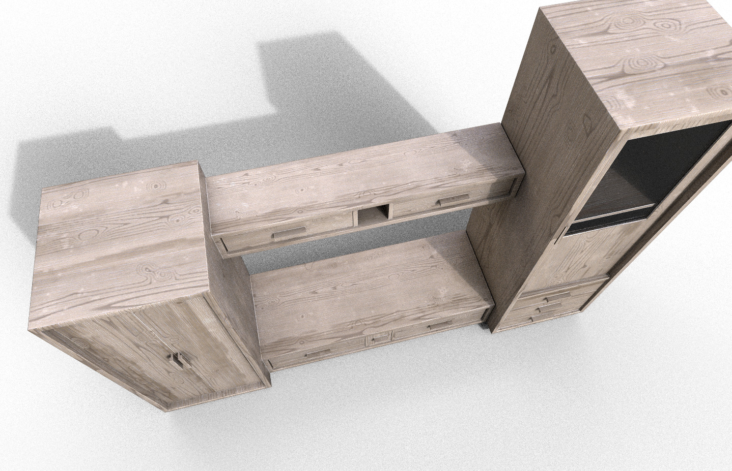 Set Modern Furniture 3D Model Low-poly 3D model_8