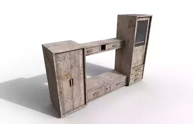 Set Old Modern Furniture 3D Model Terror