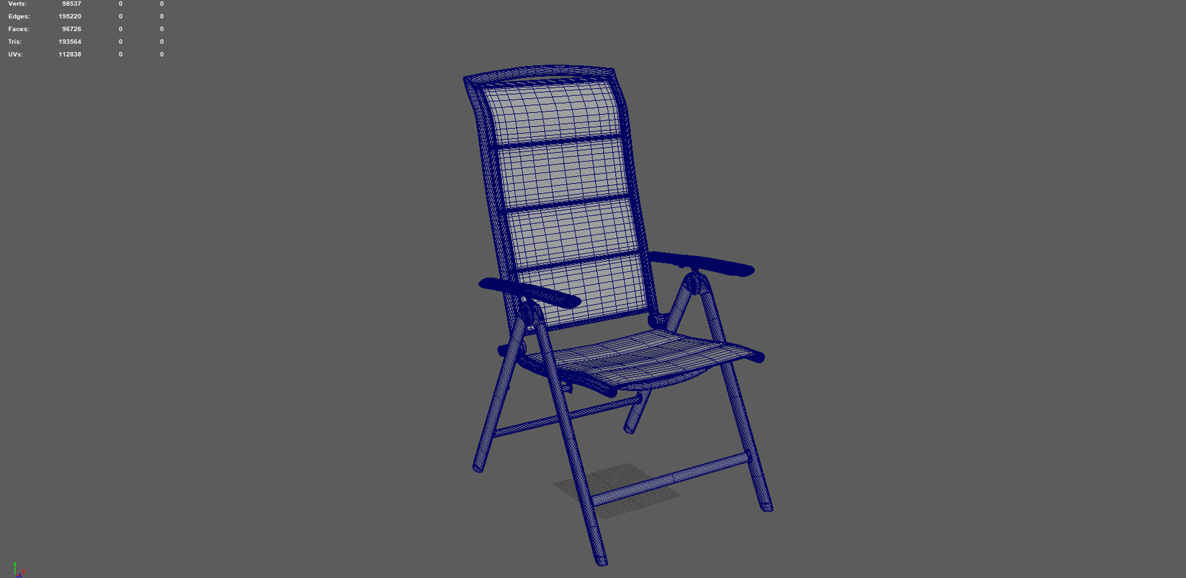Folding Chair 3D model_2