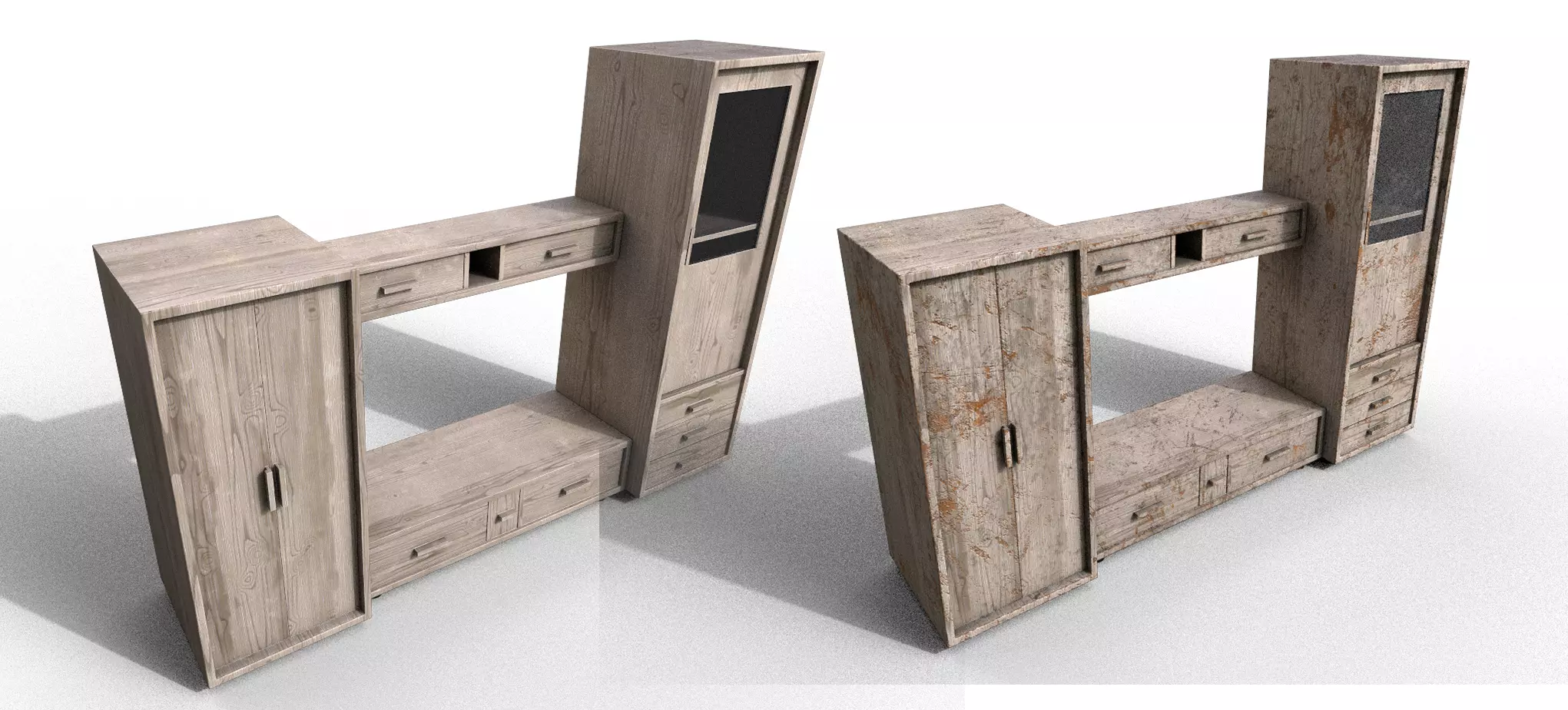 Pack 2 Sets Modern Furniture 3D Model Low-poly 3D model_0