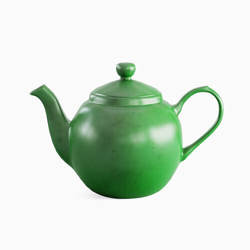 Ceramic Teapot 04 Low-poly 3D model