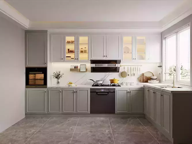 Modern French Country Kitchen Interior 071 3D model