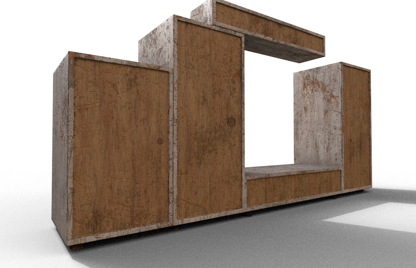 Set Old Modern Furniture 3D Model Terror Low-poly 3D model_3