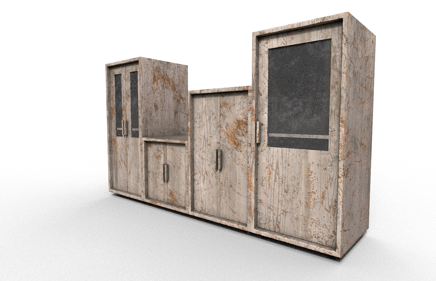 Set Old Modern Furniture 3D Model Terror Low-poly 3D model_14