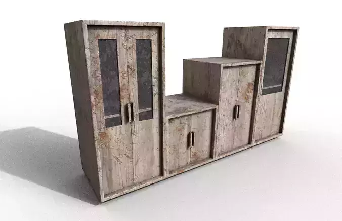 Set Old Modern Furniture 3D Model Terror