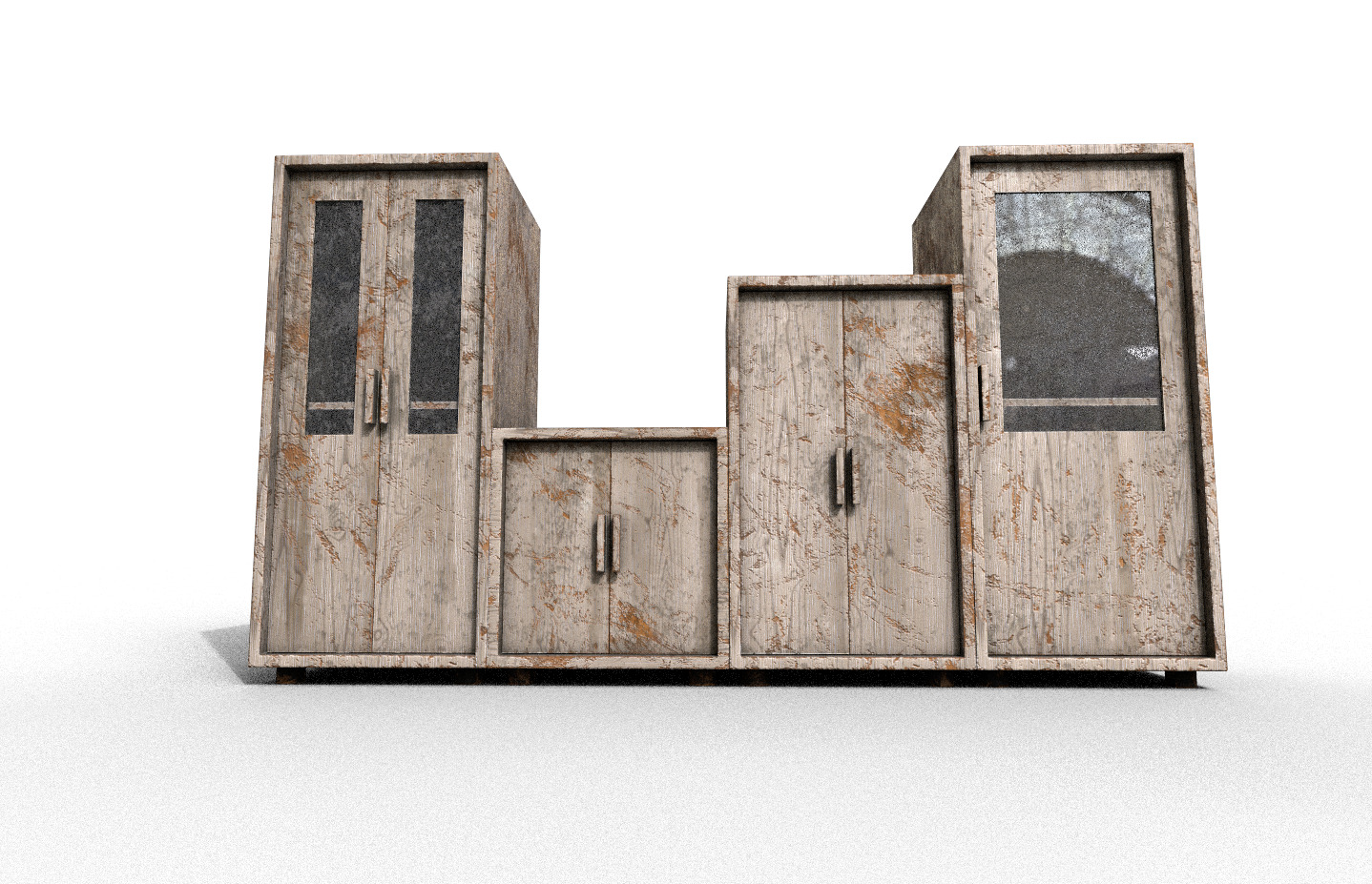 Set Old Modern Furniture 3D Model Terror Low-poly 3D model_9