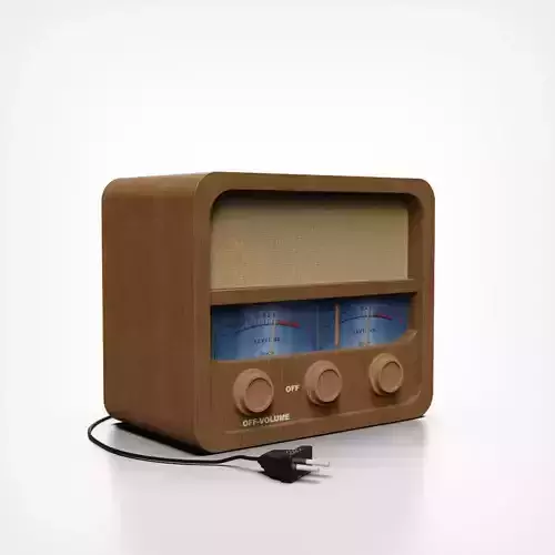 Retro wooden Radio lowpoly 3D Model
