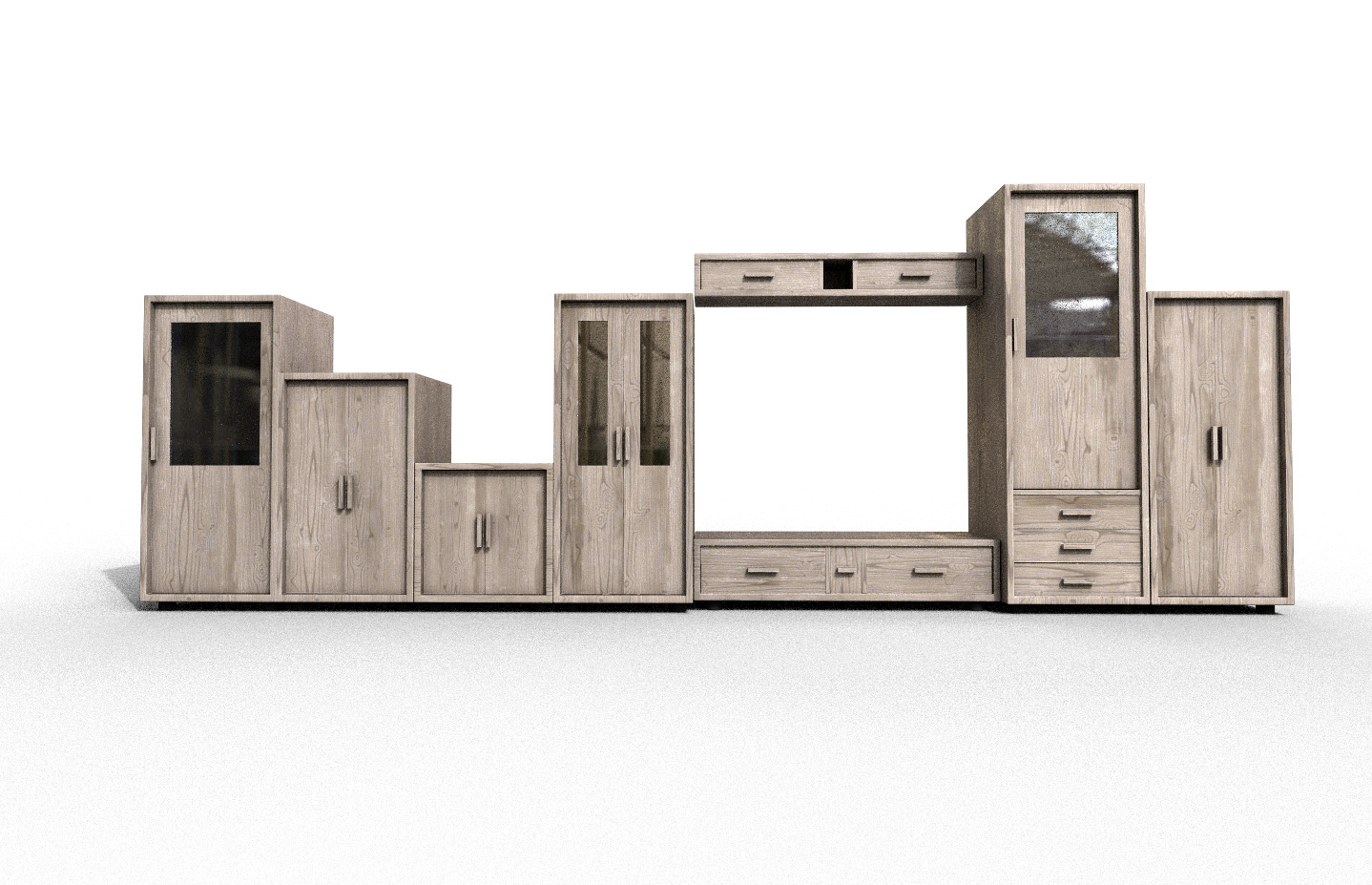 Set Modern Furniture 3D Model Low-poly 3D model_1