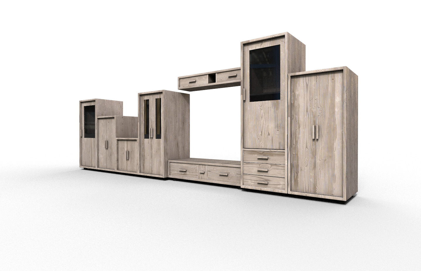 Set Modern Furniture 3D Model Low-poly 3D model_2