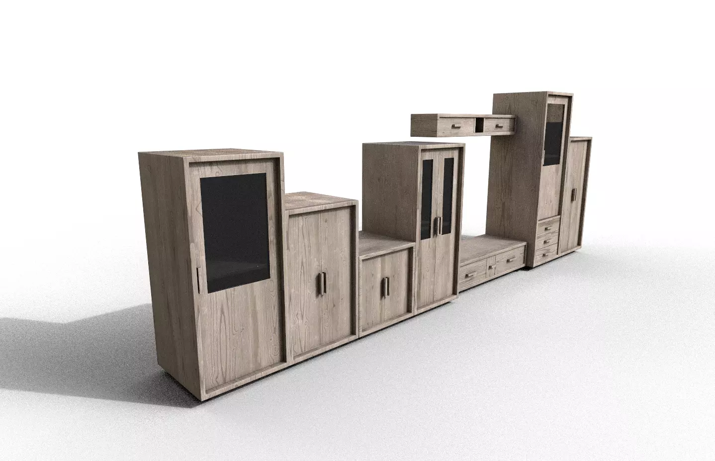 Set Modern Furniture 3D Model Low-poly 3D model_0