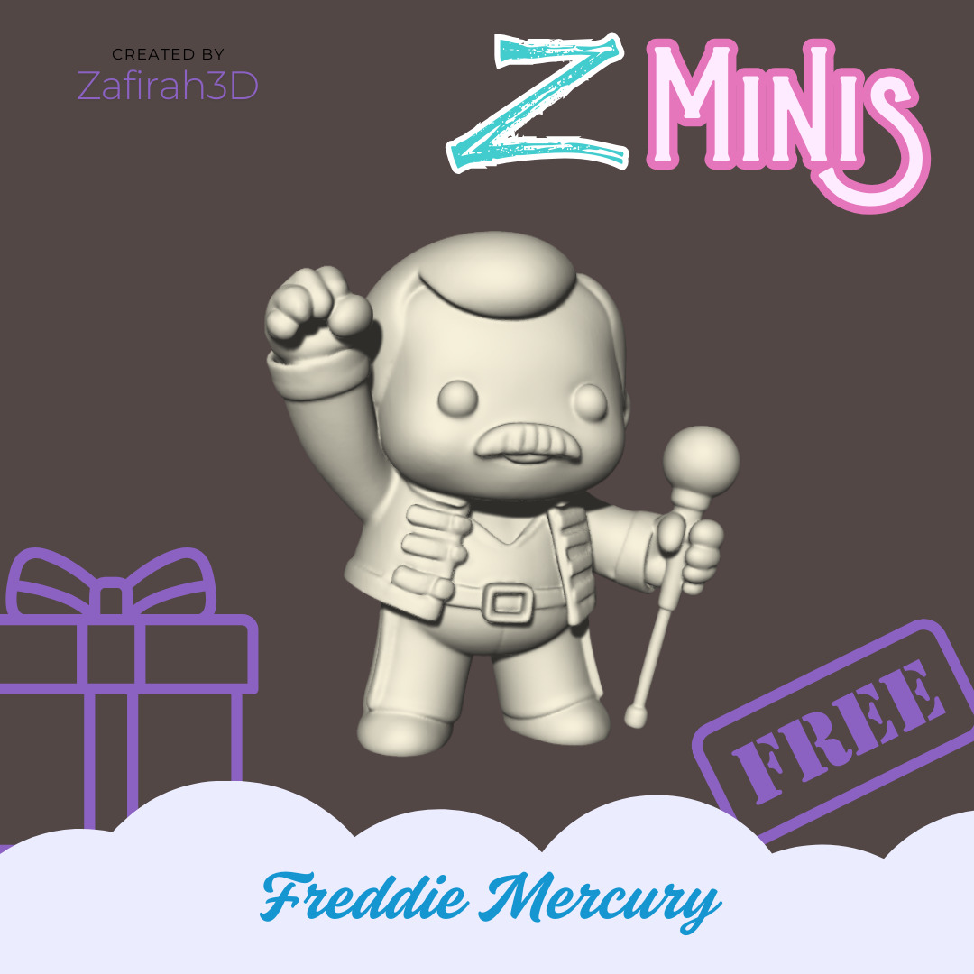 Z-MINIS FREDDIE MERCURY FOR FREE Free 3D print model_1