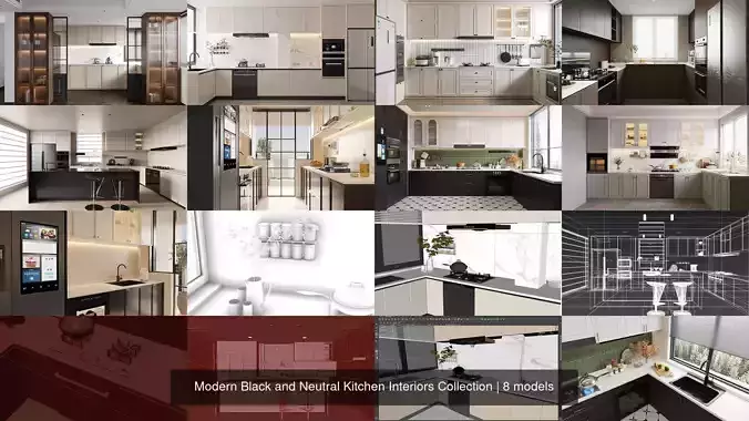 Modern Black and Neutral Kitchen Interiors Collection 