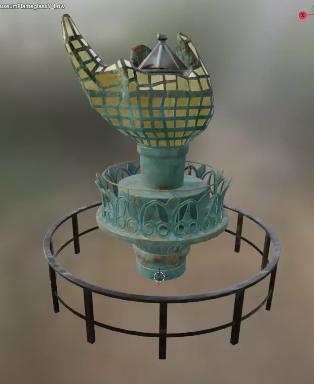 Old Flame Museum Statue of Liberty Low-poly 3D model_0