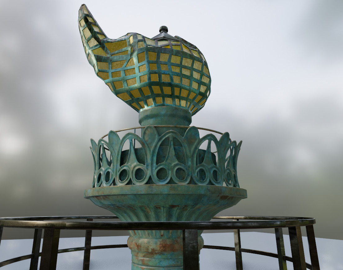 Old Flame Museum Statue of Liberty Low-poly 3D model_3