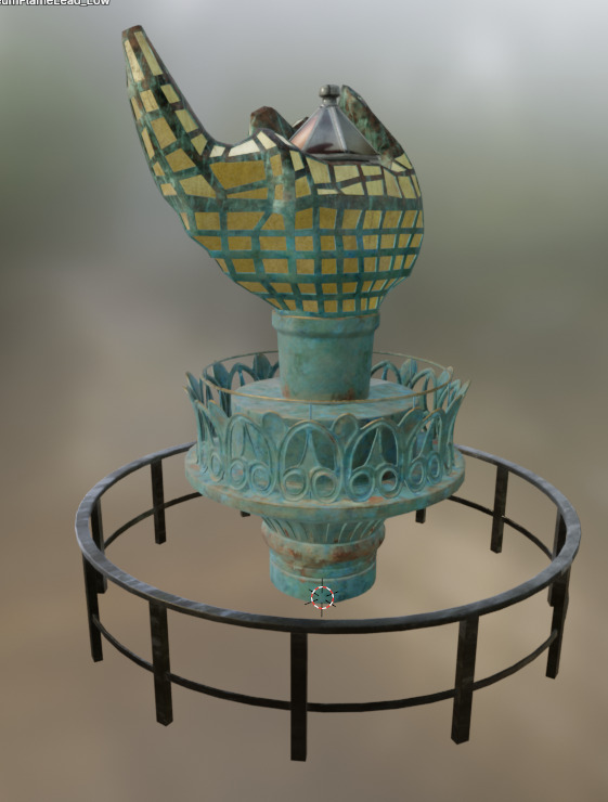 Old Flame Museum Statue of Liberty Low-poly 3D model_2