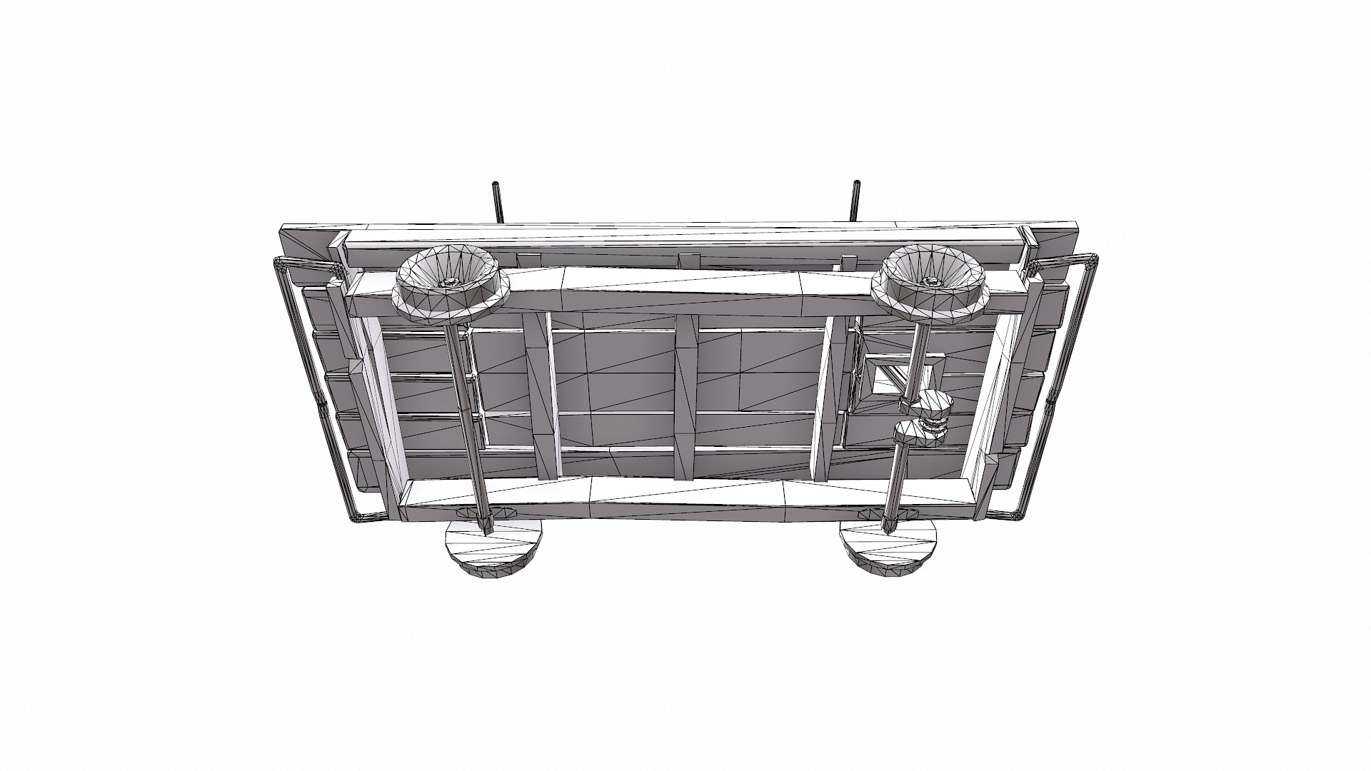 Old Railway Handcar Low-poly PBR Low-poly 3D model_19