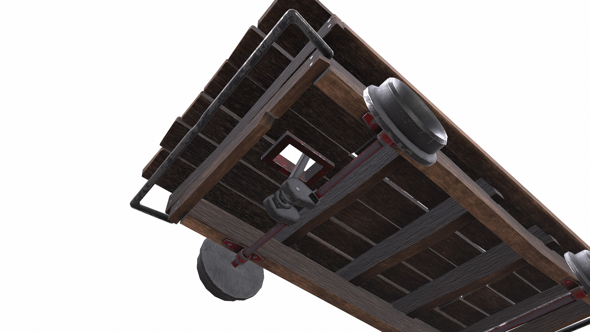 Old Railway Handcar Low-poly PBR Low-poly 3D model_16