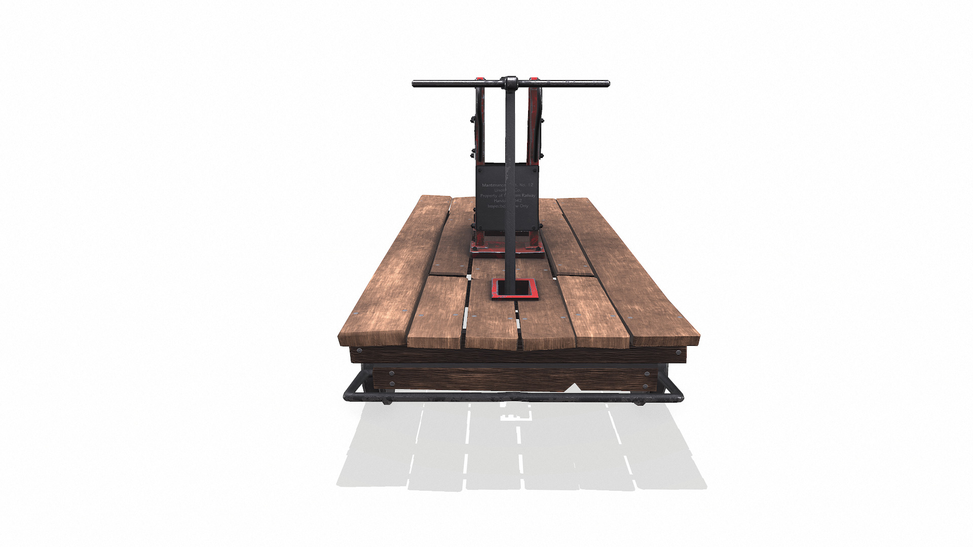 Old Railway Handcar Low-poly PBR Low-poly 3D model_11