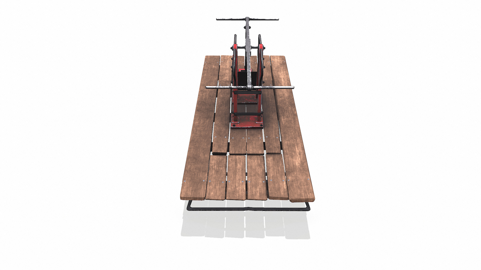 Old Railway Handcar Low-poly PBR Low-poly 3D model_7