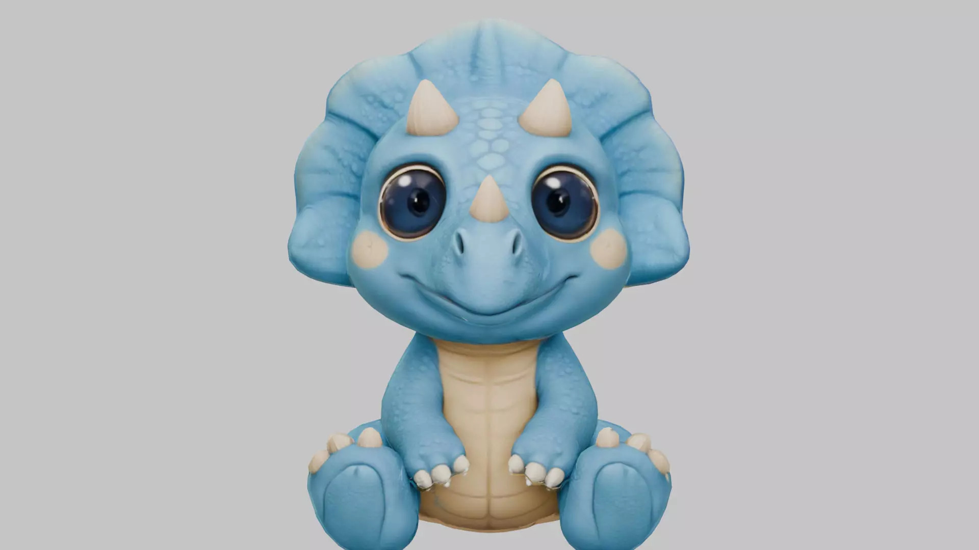 Triceratops Kid Low-poly 3D model_0