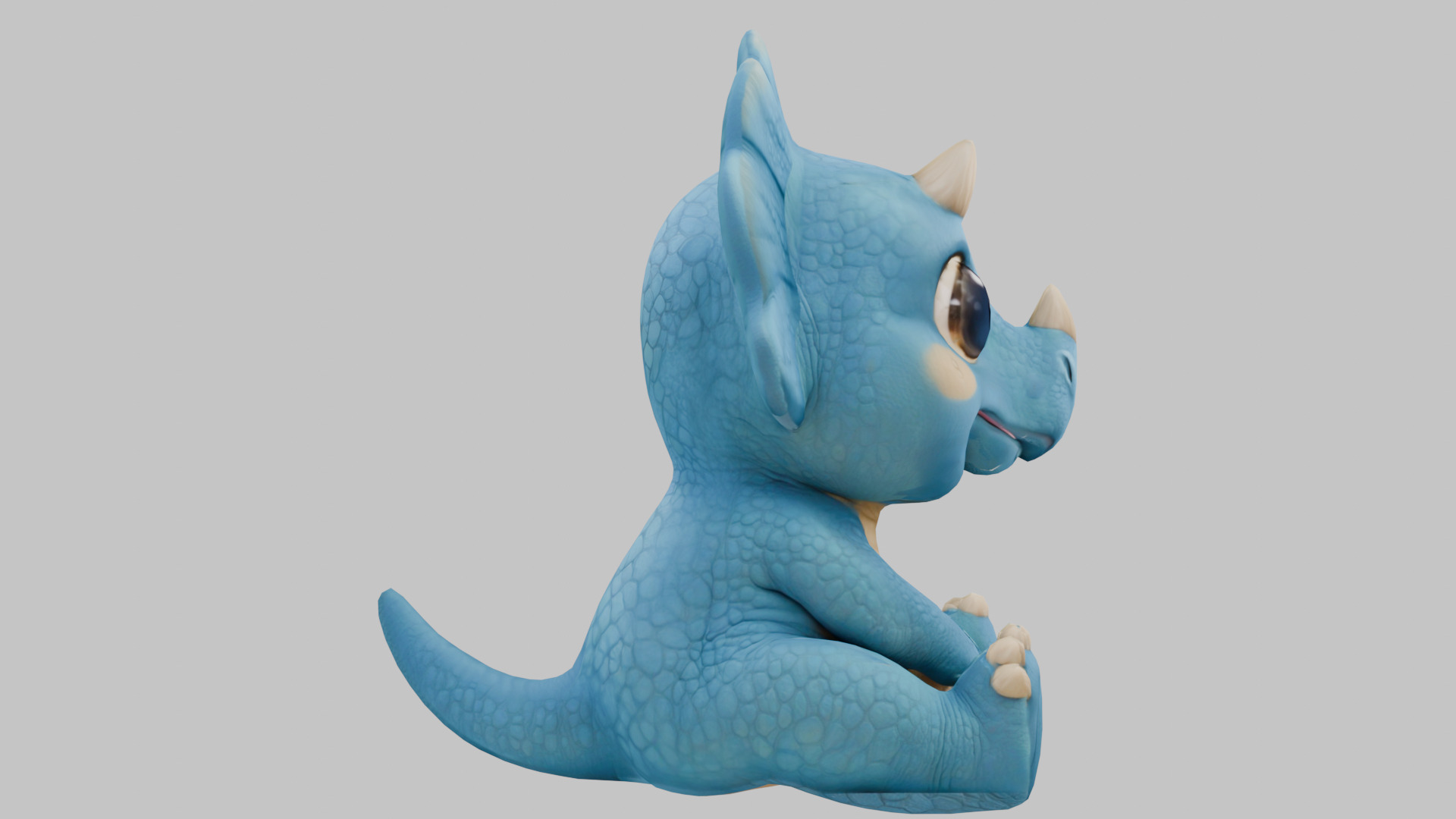 Triceratops Kid Low-poly 3D model_2