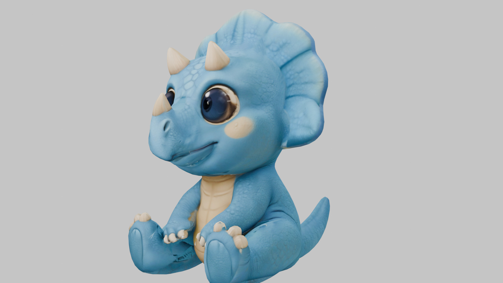Triceratops Kid Low-poly 3D model_6