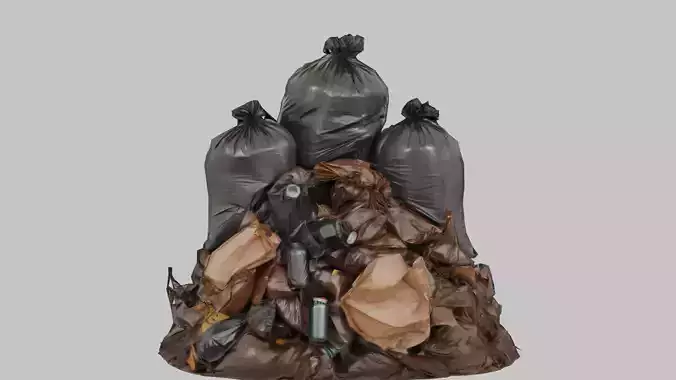 Trash Pile Garbage Bags Low-poly 3D model