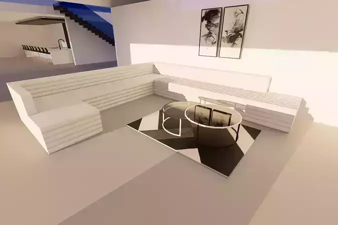 Modular Sofa Pack Realistic 3D Furniture for Interior Scenes