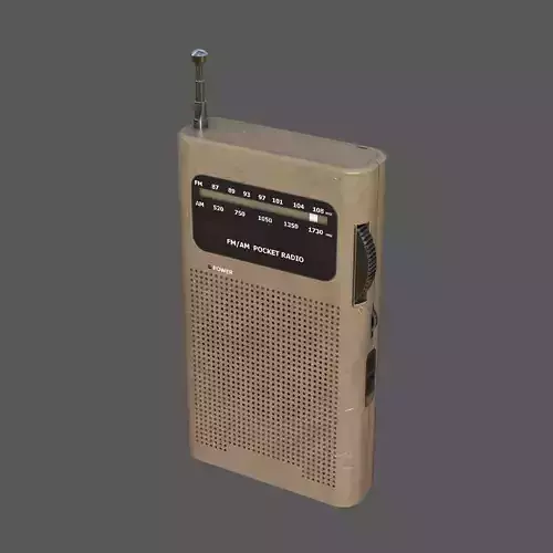 Low Poly AM FM Pocket Radio Low-poly 3D model