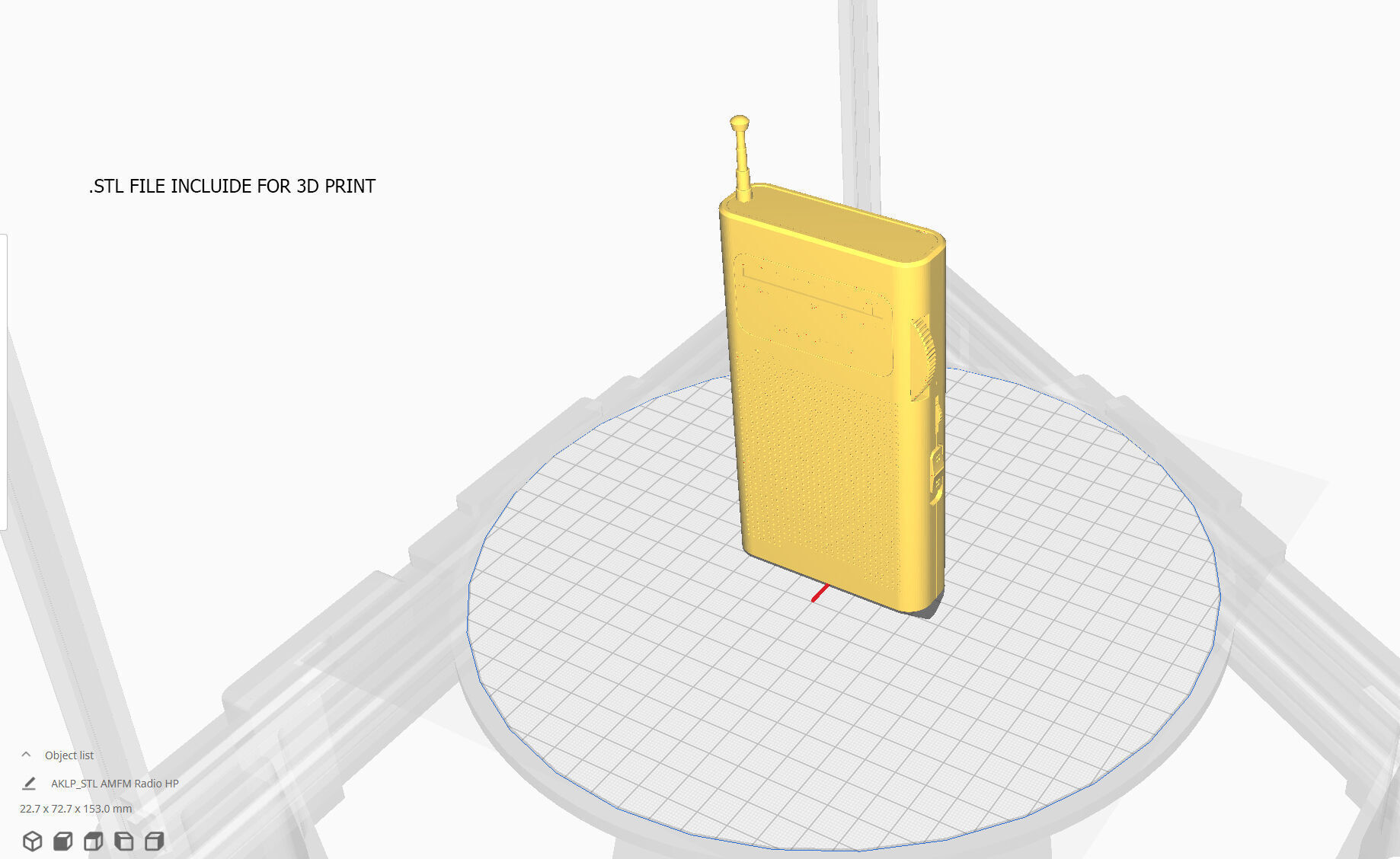 Low Poly AM FM Pocket Radio Low-poly 3D model_7