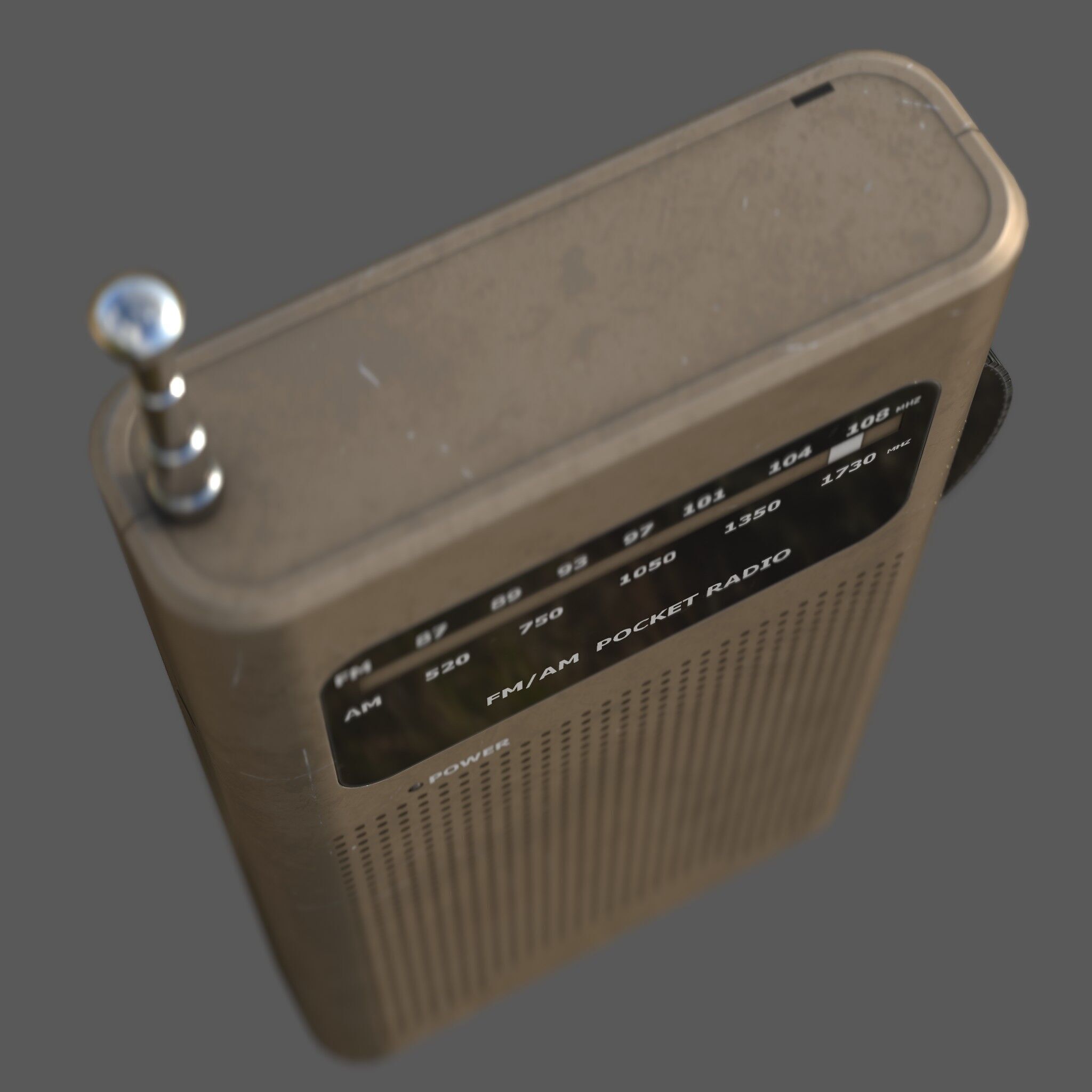 Low Poly AM FM Pocket Radio Low-poly 3D model_4