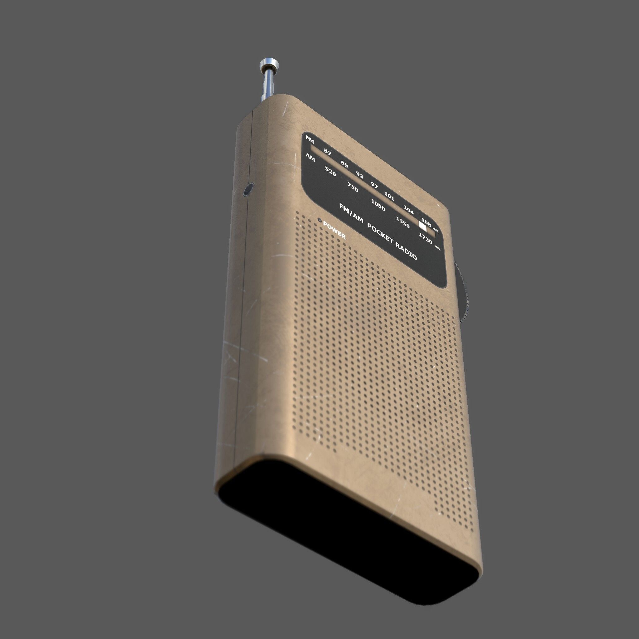 Low Poly AM FM Pocket Radio Low-poly 3D model_8