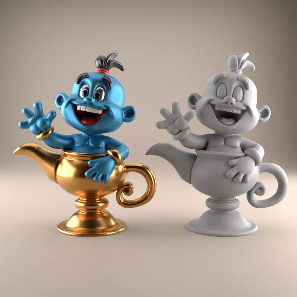 Fun Genie Lamp 3D STL File for Desk Decor Toys 1 3D print model_0