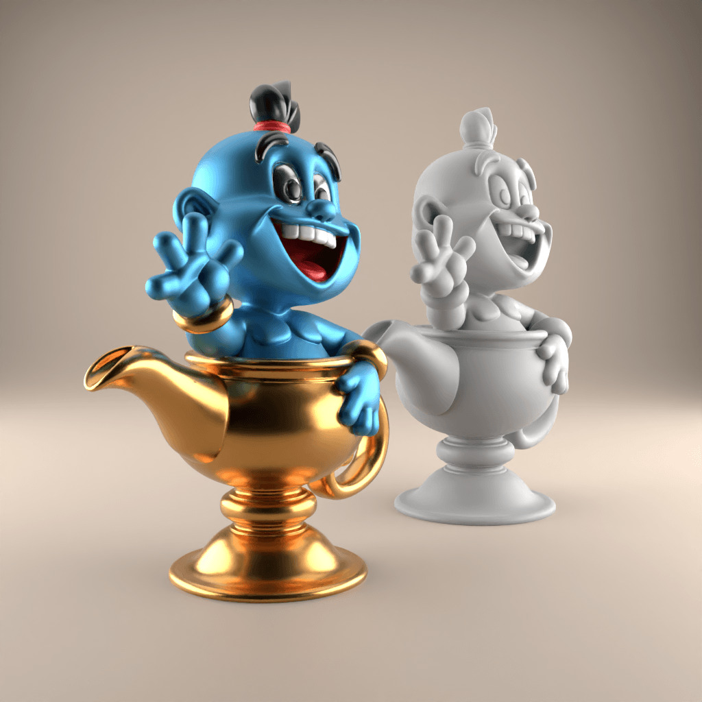 Fun Genie Lamp 3D STL File for Desk Decor Toys 1 3D print model_3