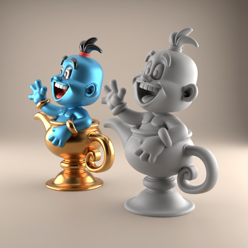 Fun Genie Lamp 3D STL File for Desk Decor Toys 1 3D print model_1