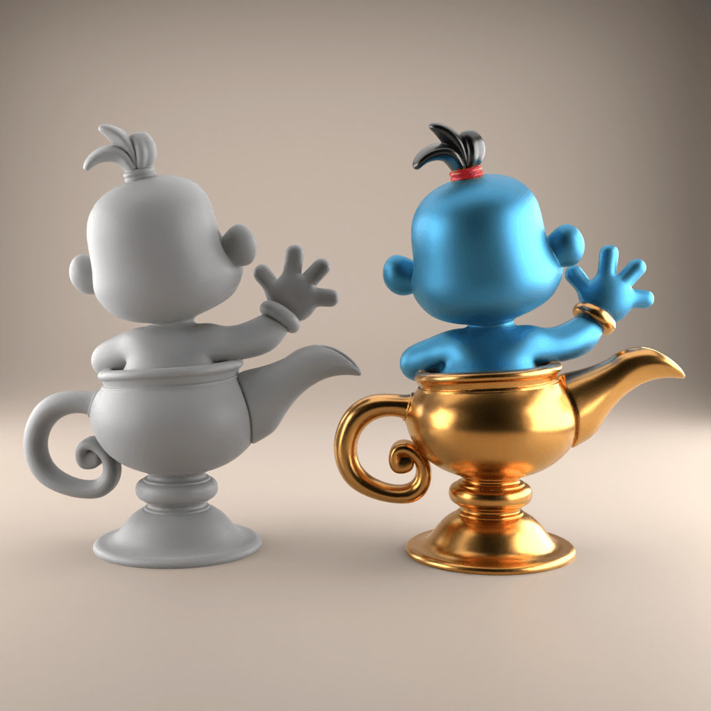 Fun Genie Lamp 3D STL File for Desk Decor Toys 1 3D print model_2