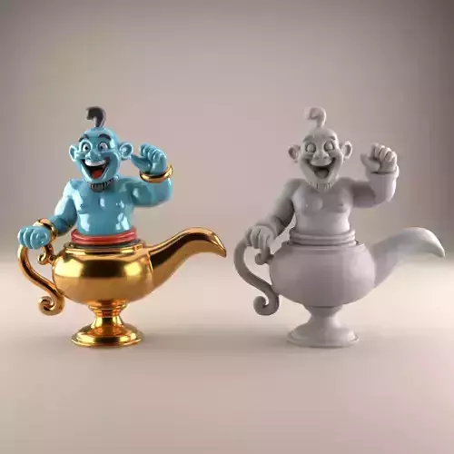 Fun Genie Lamp 3D STL File for Desk Decor Toys 2