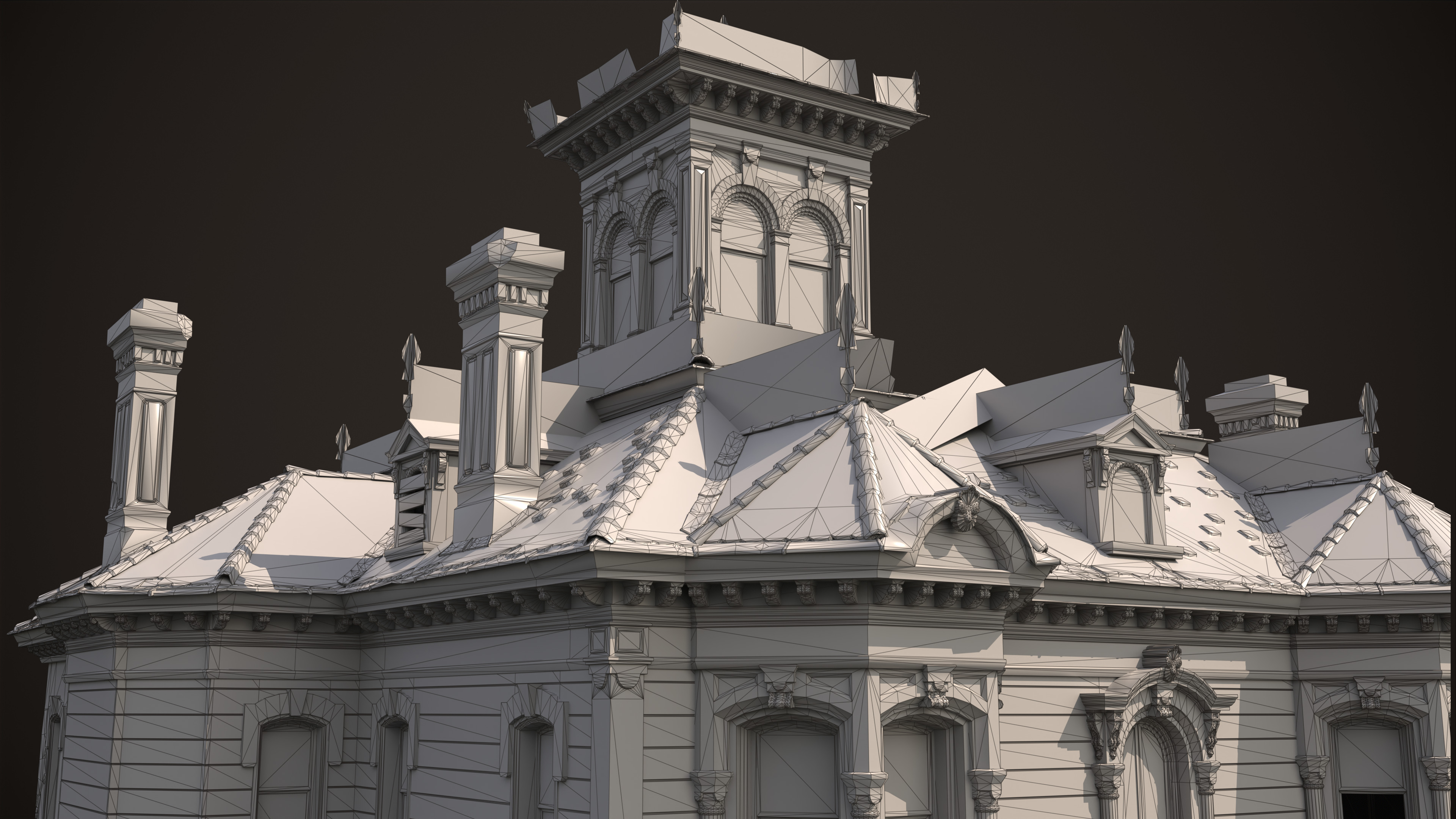 Old House Victorian Abandoned Low-poly 3D model_15