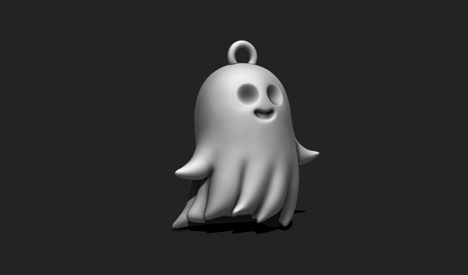 Ghost Keychain STL - Cute 3D Printable Halloween Charm 3D print model_2