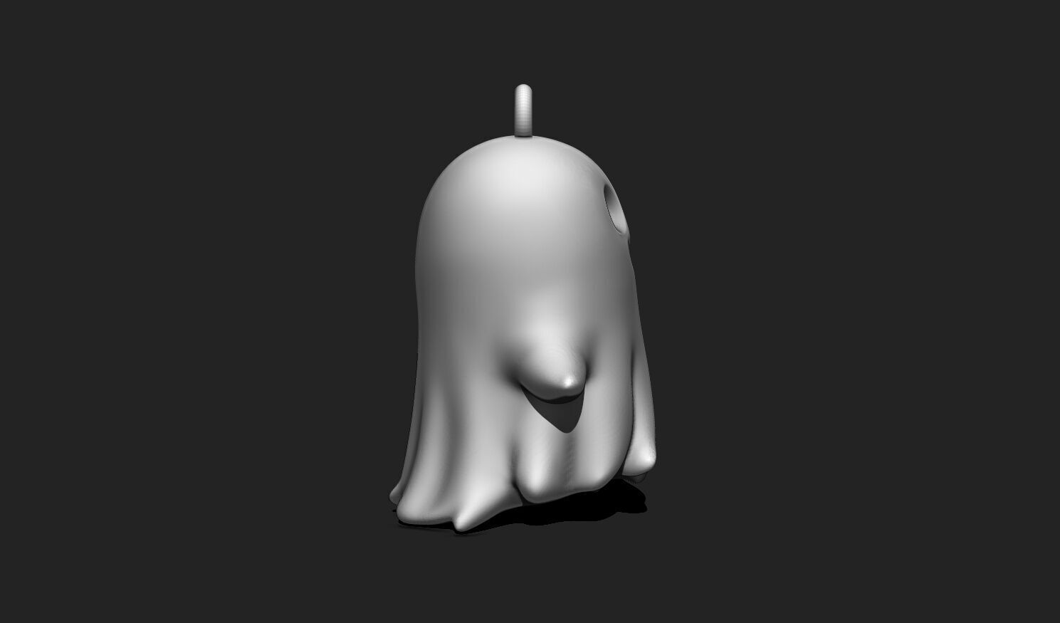 Ghost Keychain STL - Cute 3D Printable Halloween Charm 3D print model_3