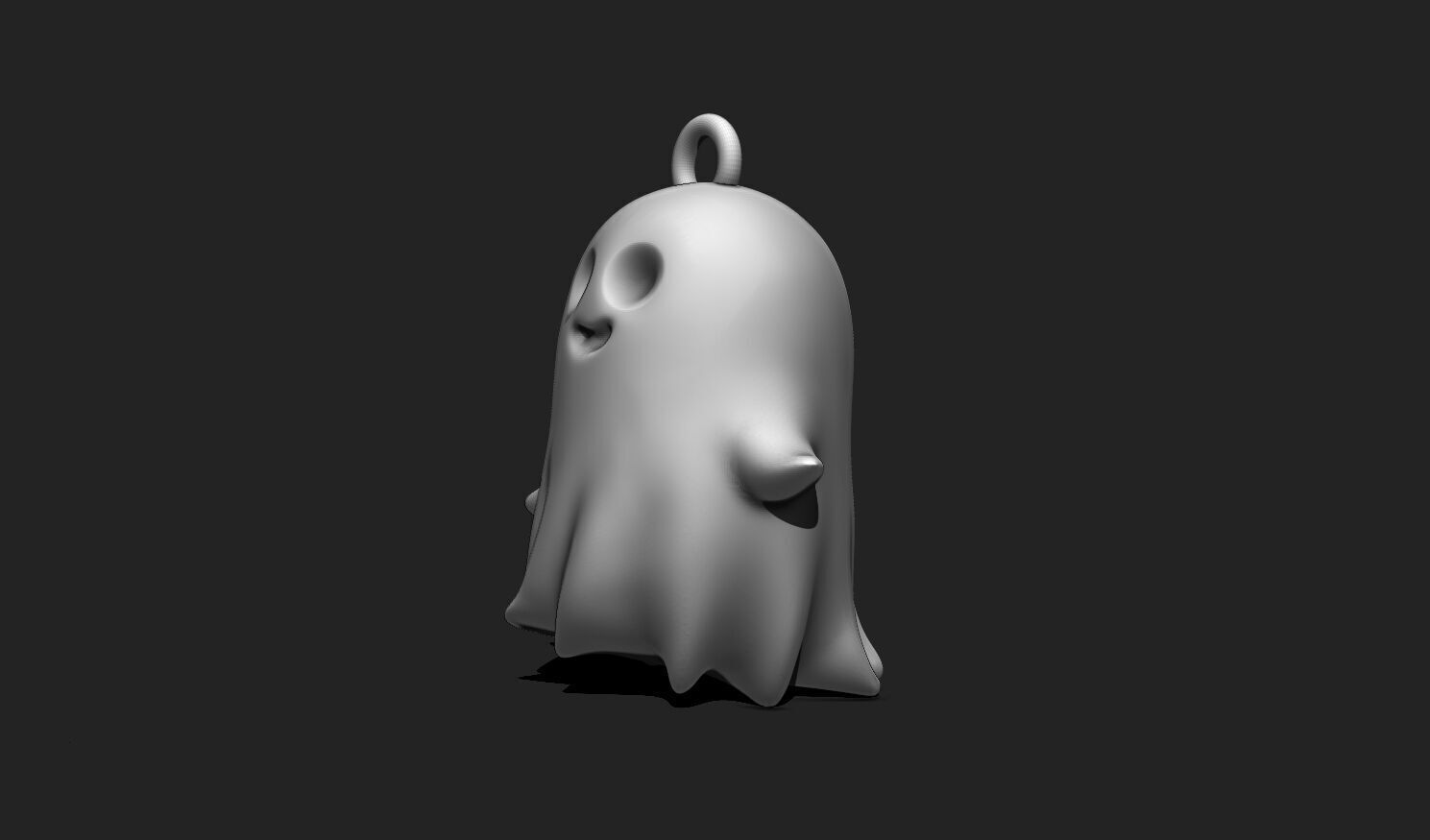 Ghost Keychain STL - Cute 3D Printable Halloween Charm 3D print model_7