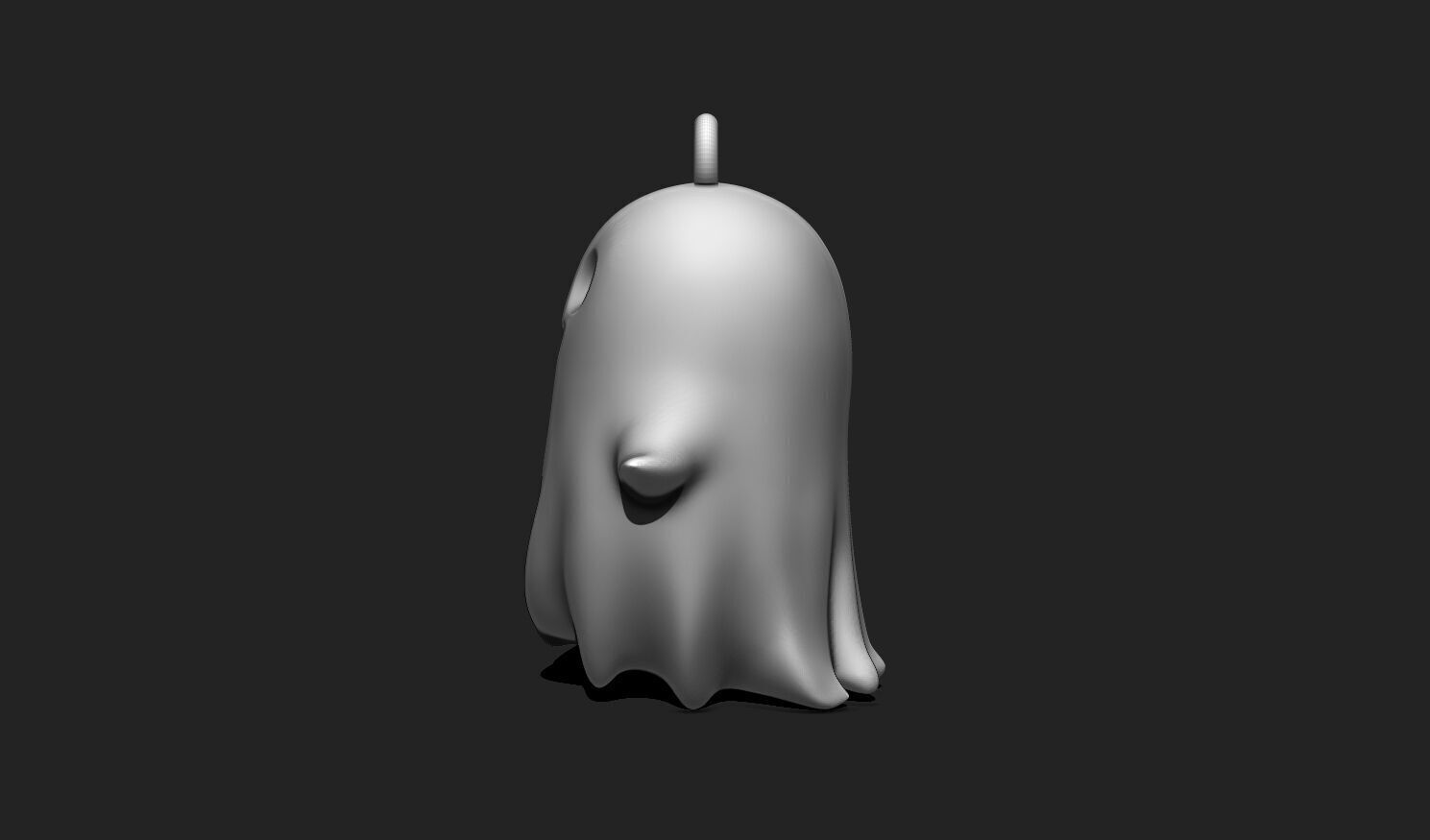 Ghost Keychain STL - Cute 3D Printable Halloween Charm 3D print model_6