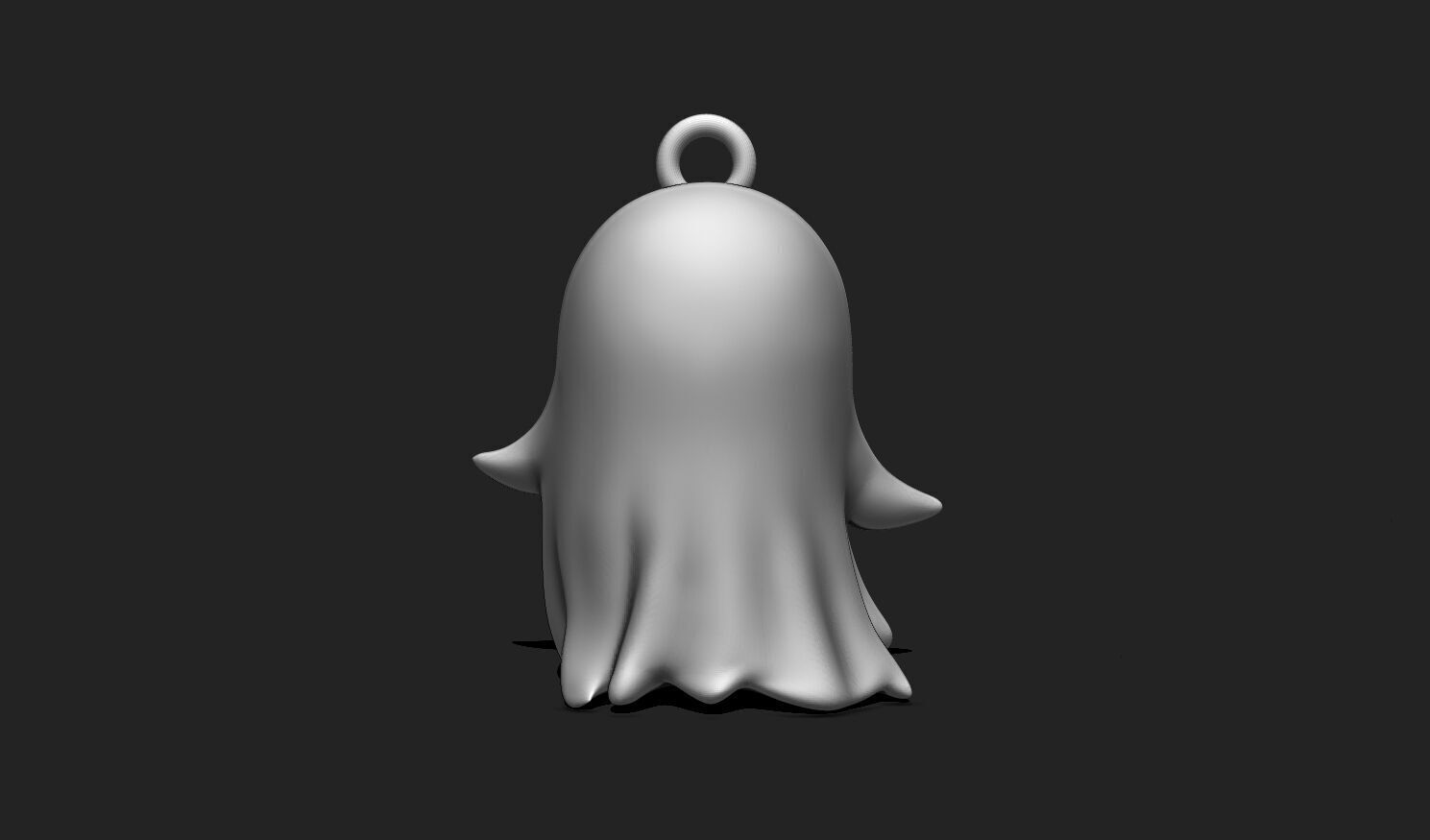 Ghost Keychain STL - Cute 3D Printable Halloween Charm 3D print model_4